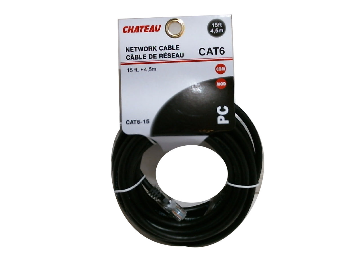 Câble réseau Cat 6 de 4,5 m (15 pieds) Couleurs et qualités assorties