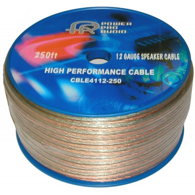 Fil de haut-parleur 12 AWG CCA transparent bobine de 250 pieds vendu au pied