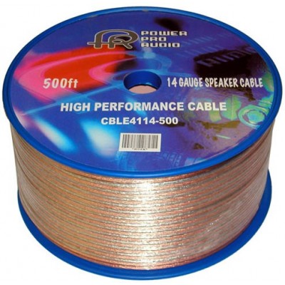 Fil de haut-parleur 14 AWG CCA transparent, rouleau de 500 pieds vendu au pied