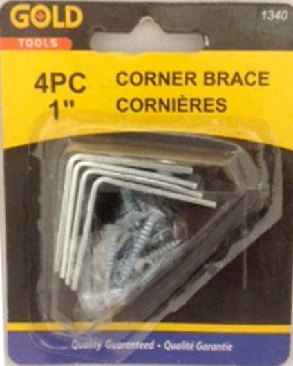 Corner brace 1 inch 4 pc with screw