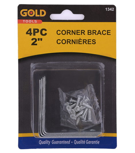 Corner brace with screws 2 inch 4 pc