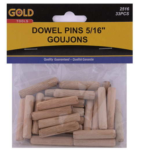 Dowel pins 5/16 inch 33 piece