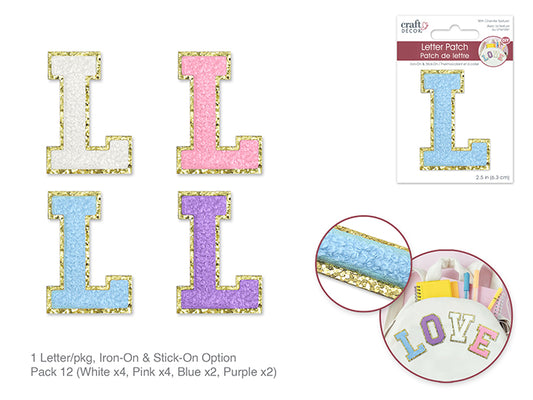 2.5" Iron-On Letter/Sticker Patch 3D Chenille L