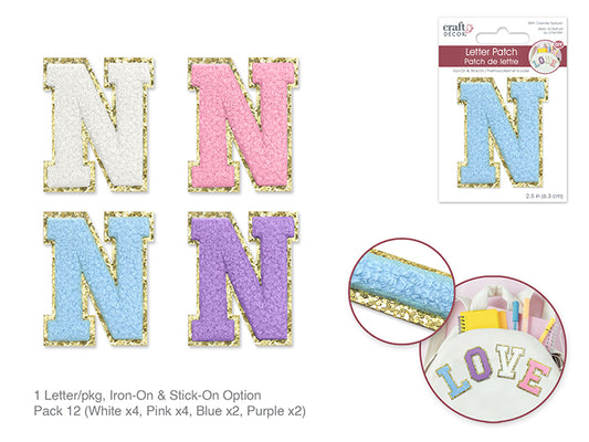 2.5" Iron-On Letter/Sticker Patch 3D Chenille N