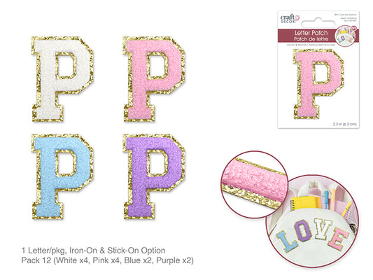 2.5" Iron-On Letter/Sticker Patch 3D Chenille P
