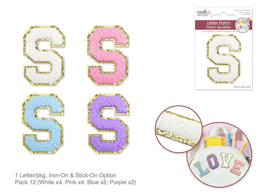 2.5" Iron-On Letter/Sticker Patch 3D Chenille S