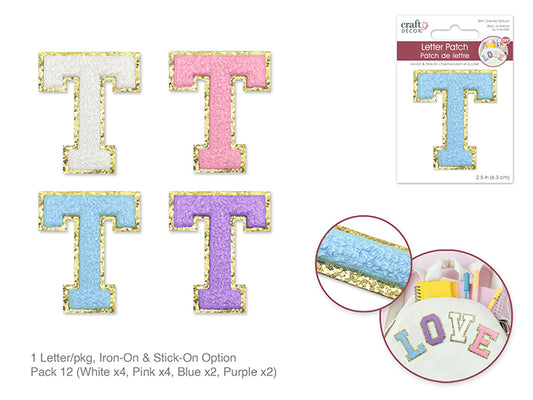 2.5" Iron-On Letter/Sticker Patch 3D Chenille T