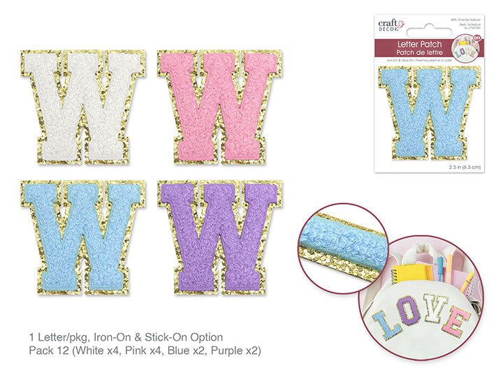 2.5" Iron-On Letter/Sticker Patch 3D Chenille W