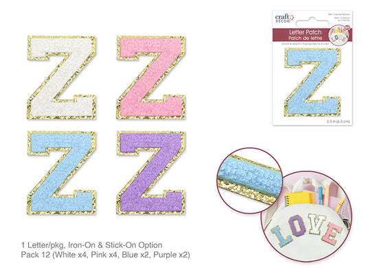 2.5" Iron-On Letter/Sticker Patch 3D Chenille Z