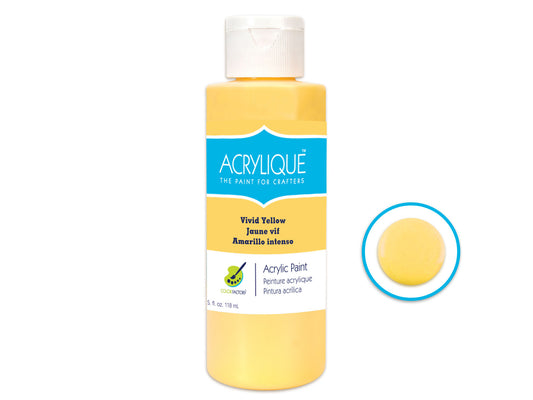 Acrylic Paint 075 VIVID YELLOW 4oz Acrylique