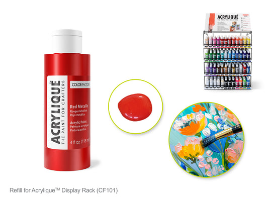 Acrylic Paint 187 RED METALLIC 4oz Acrylique