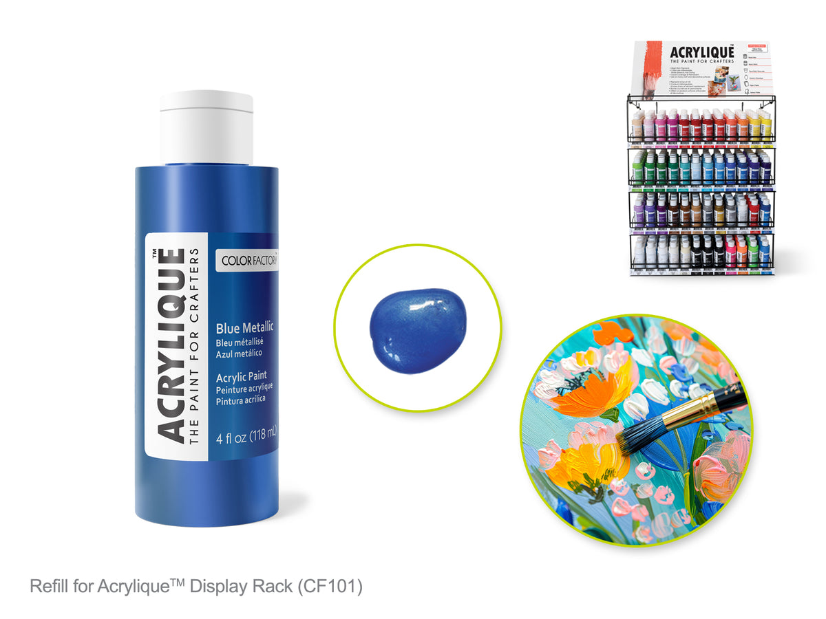Acrylic Paint 188 BLUE METALLIC 4oz Acrylique