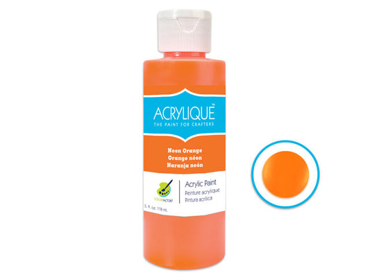 Acrylic Paint 200 NEON ORANGE 4oz Acrylique