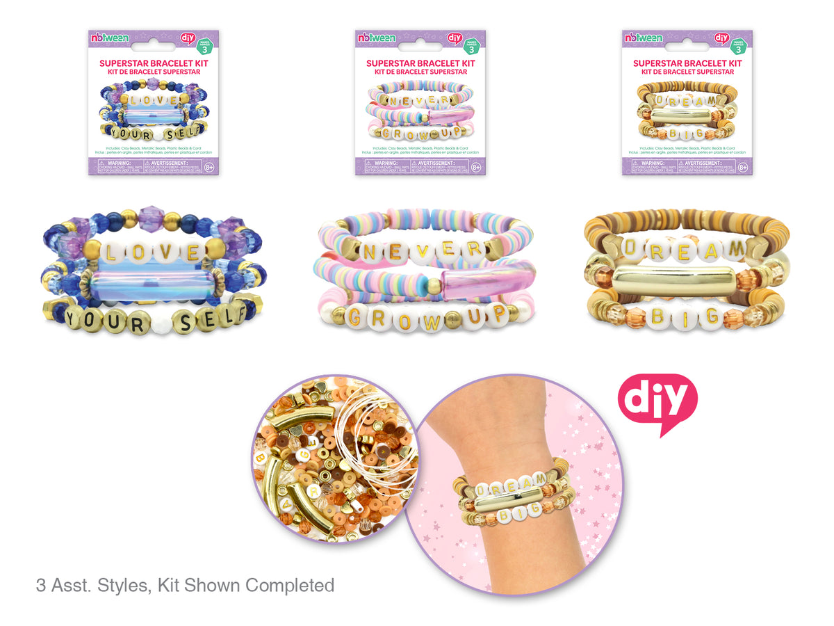 Kit: Superstar Jewelry DIY Bracelet Asst 12eax3styles A) Glow Up NBTween