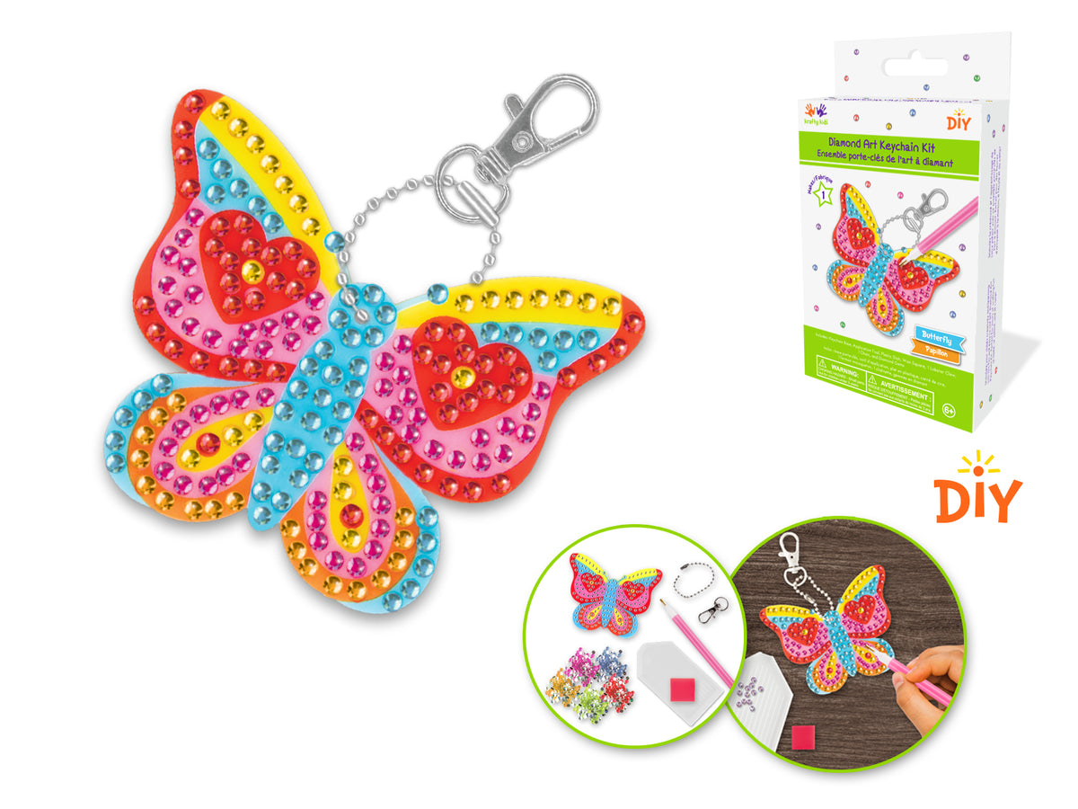 Diamond Painting DIY Keychain Kit A) Butterfly