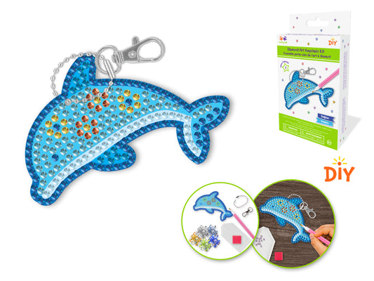 Diamond Painting DIY Keychain Kit B) Dolphin