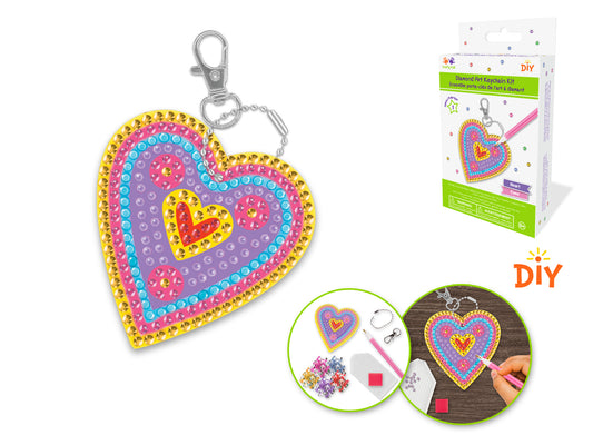 Diamond Painting DIY Keychain Kit C) Heart