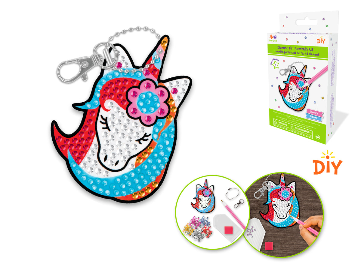 Diamond Painting DIY Keychain Kit D) Unicorn