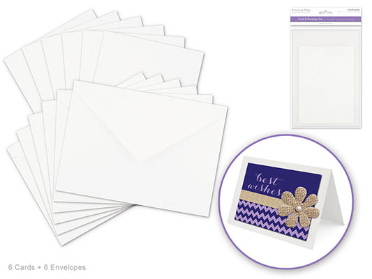 Cardmaking white: 4.5"x6" Cards + Envelopes 6sets A6