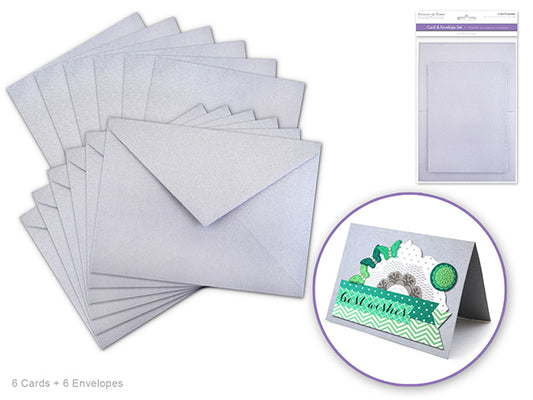 Cardmaking: 4.5"x6" Cards + Envelopes 6sets A6 Silver
