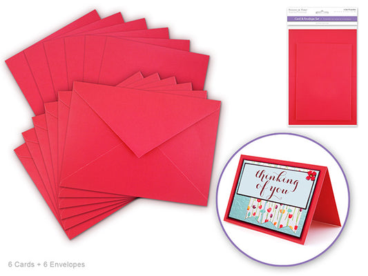 Cardmaking: 4.5"x6" Cards + Envelopes 6sets A6 Red
