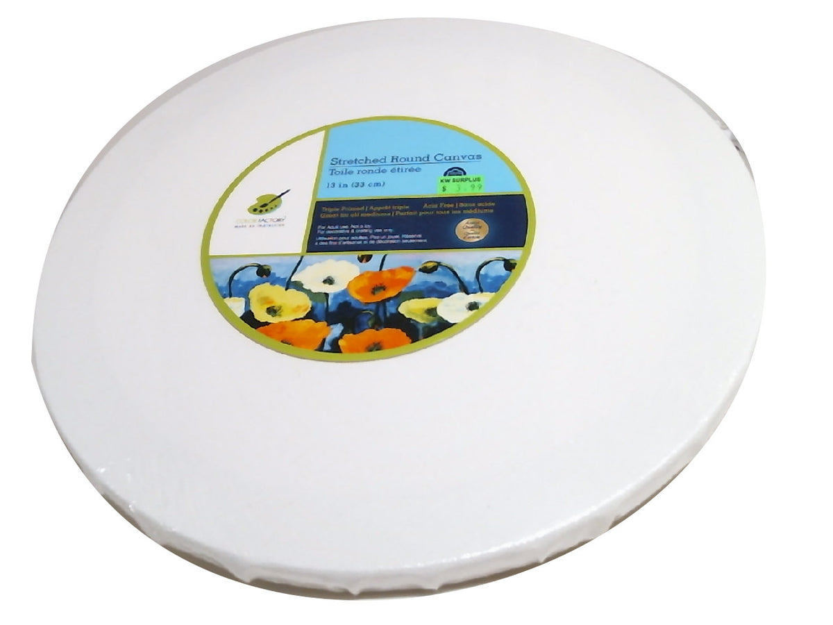 Stretch Artist Canvas Round  13" Primed Back-Stapled