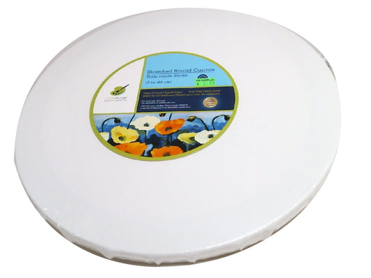 Stretch Artist Canvas Round  13" Primed Back-Stapled