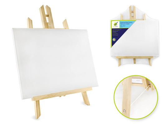 Stretch Artist Canvas 9" x 12" on Wooden Easel