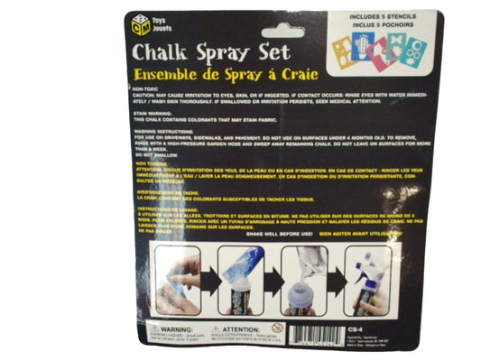 Chalk spray set - just add water - includes 5 stencils - 4 colours - Additional View