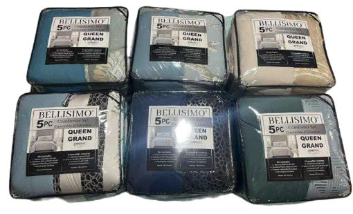 Comforter Set 5PC Jacquard – Assorted Prints Queen