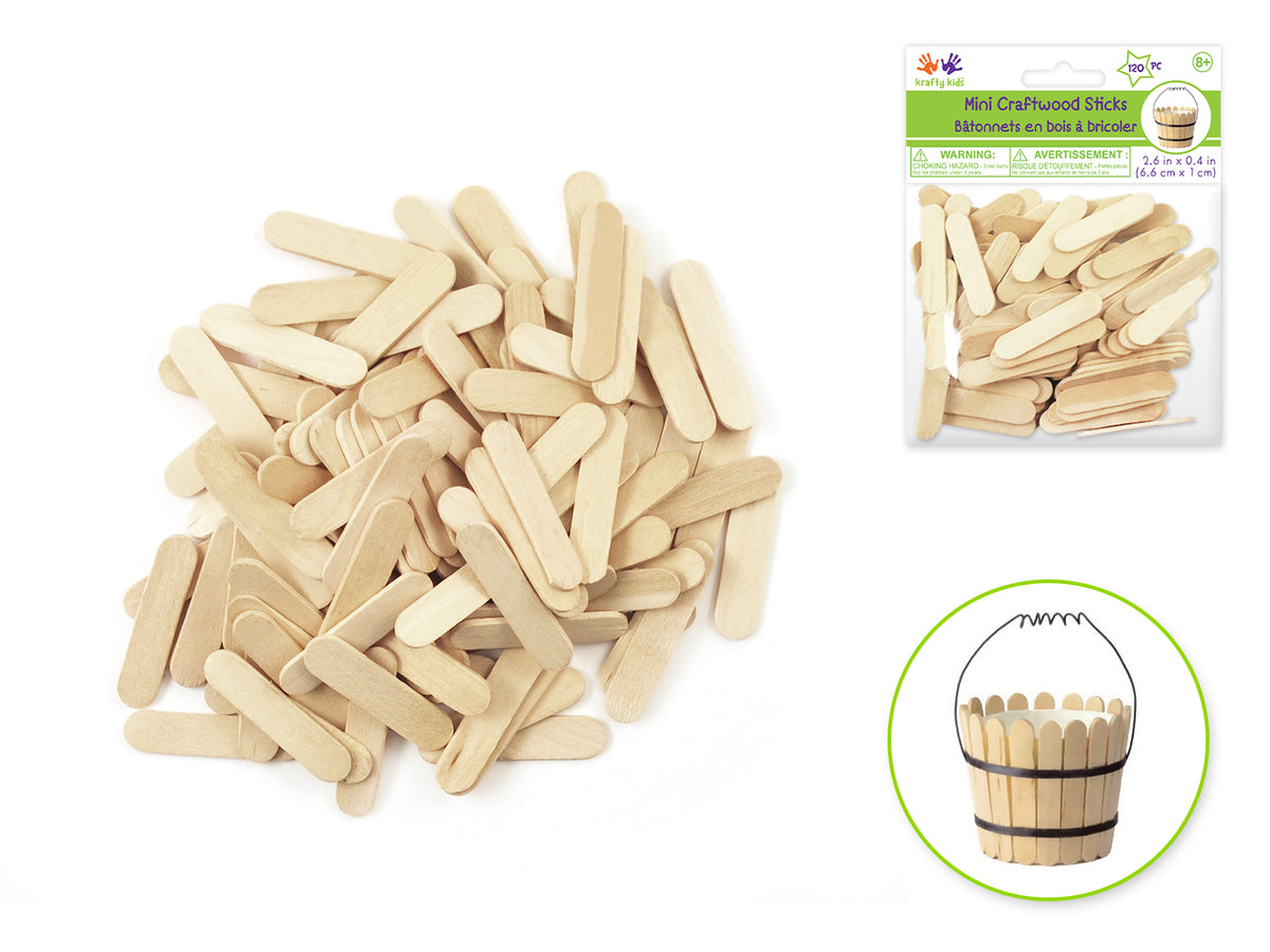 Craftwood Mini Craft Sticks 120pk. Natural