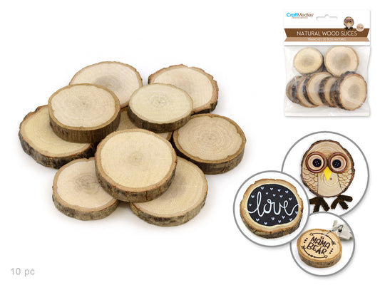 Craftwood: Natural Wood Trunk Slices 10pk