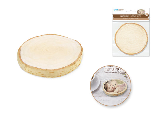 Craftwood: Natural Birch Slice 9cm.