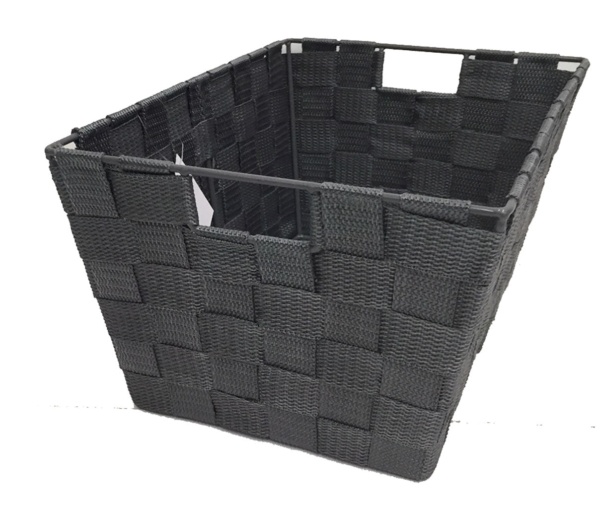 nylon storage basket 8" x 12" rectangular grey