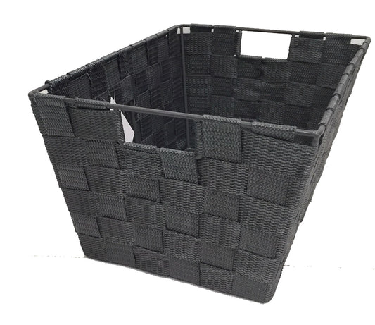 nylon storage basket 8" x 12" rectangular grey