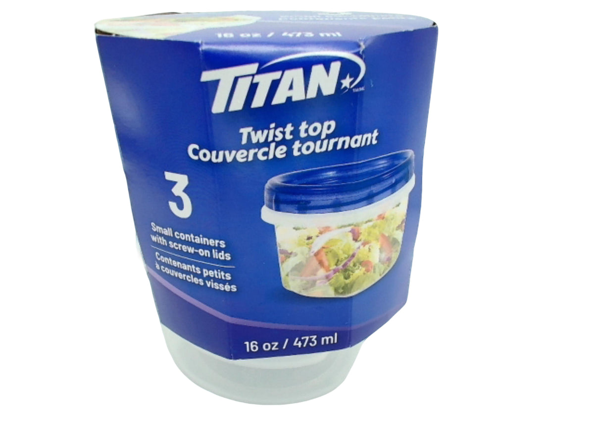 Twist Top Containers 16 Oz Titan
