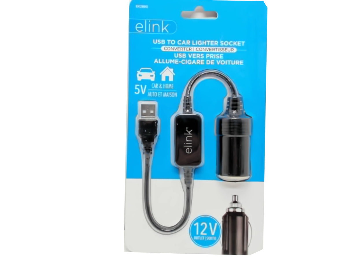 Convertisseur de port USB vers prise allume-cigare 12V pour voiture