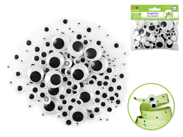 Paste-On Googly Eyes: 182pk Bulk 5mm-24mm Asst