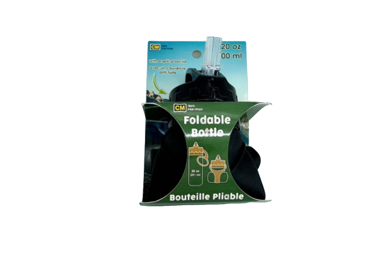 Bouteille pliable - 600 ml avec couvercle anti-fuite