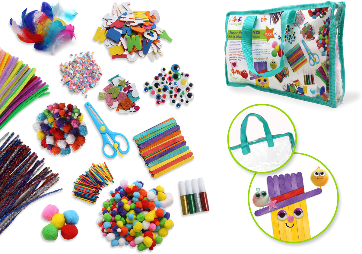 Kit créatif Krafty Kids : Sachet découverte créatif de 2 000 pièces