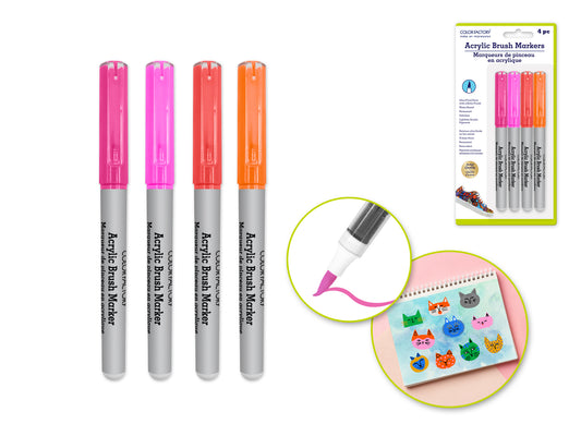 D) Blush 2g Straight Liquid Acrylic Paint Brush Markers 4pk D) Blush