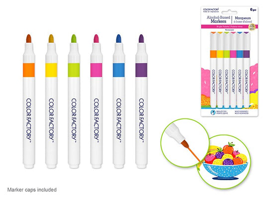 Alcohol Markers Brights 6Pc Bullet Tip Color Factory
