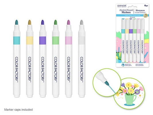 Alcohol Markers Pastels 6Pc Bullet Tip Color Factory