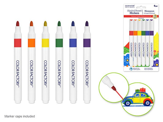 Alcohol Markers Rainbow 6Pc Bullet Tip Color Factory