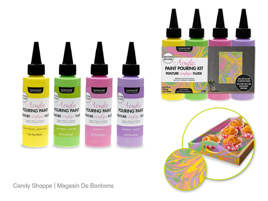 Acrylic Pouring Paint Kit 4pk 4oz Ready To Pour B) Candy Shoppe