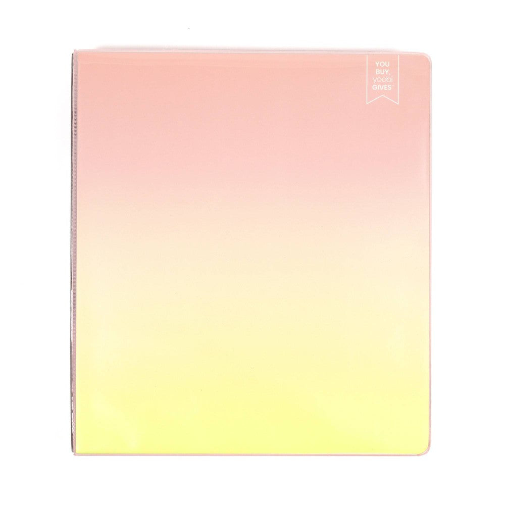 Binder 1" D-ring Peachy Yellow Ombre Yoobi