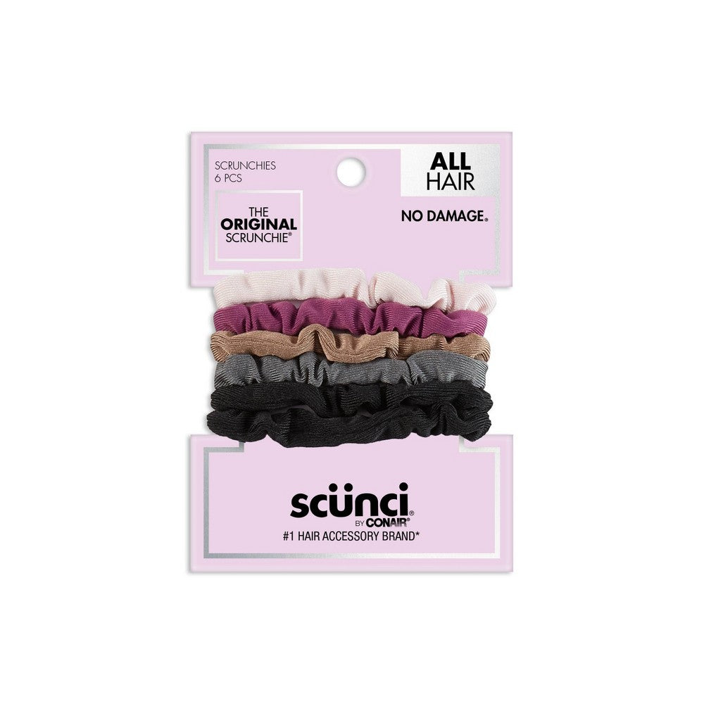 Scrunchies 6pk. Mini Comfy Twisters Assorted Colours Scunci - Additional View