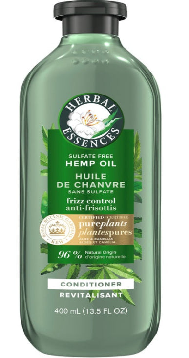 HERBAL ESSENCES CONDITIONER PURE PLANTS FRIZZ CONTROL HEMP + POTENT ALOE 400ML