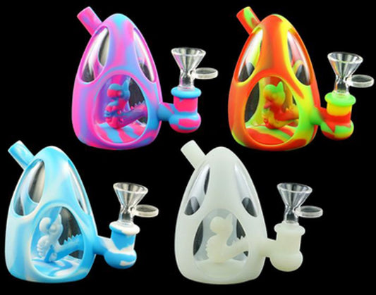 Silicone Water Pipe 8" Dinosaur Egg