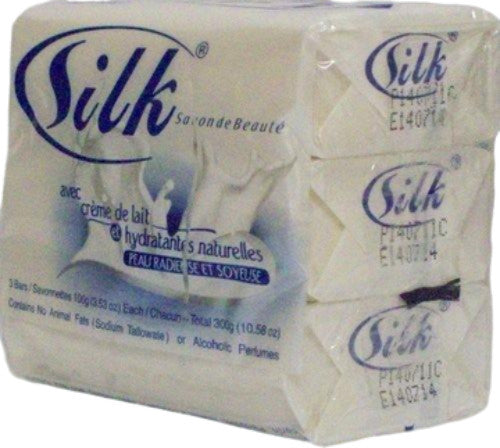 Silk Beauty Bar w/Milk Cream & Pearl Glow 3 x 100g. Radiant & Silky Skin (White)